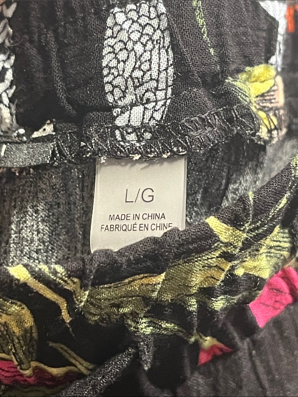 T. Tahari Black Floral-Trim Wide Leg Rayon Pants size large - Picture 4 of 6